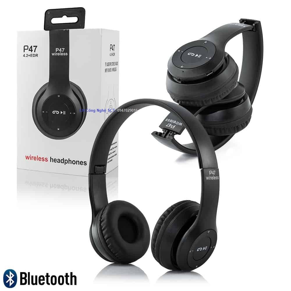 Tai nghe bluetooth có mic P47, tai nghe bluetooth giá rẻ chất lượng cao