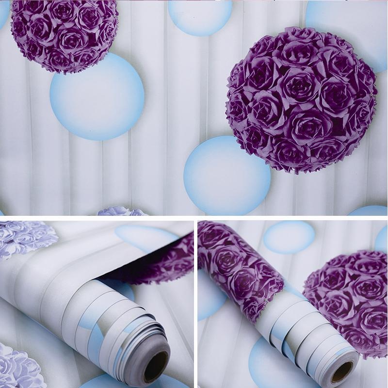 10M GIẤY DÁN TƯỜNG SẴN KEO HOA HỒNG TÍM (45cm x 10m)