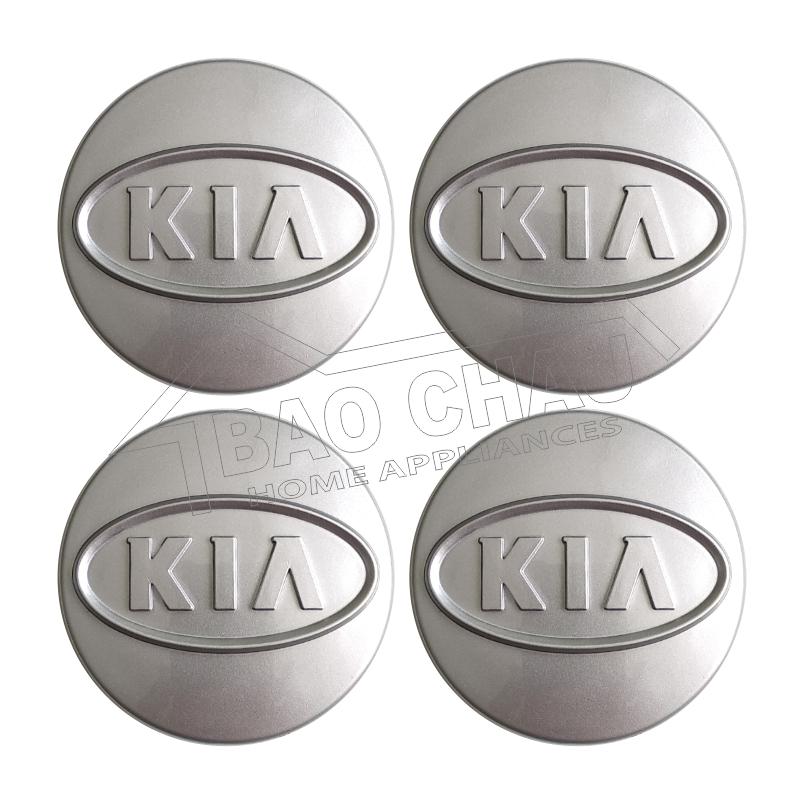 Bộ 4 cái logo chân gài chụp mâm bánh xe Ô tô, dùng cho xe KIA Morning, Picanto, Cerato, Rio, Carens, Sorento, Sedona, Rondo, K3 (Bạc)