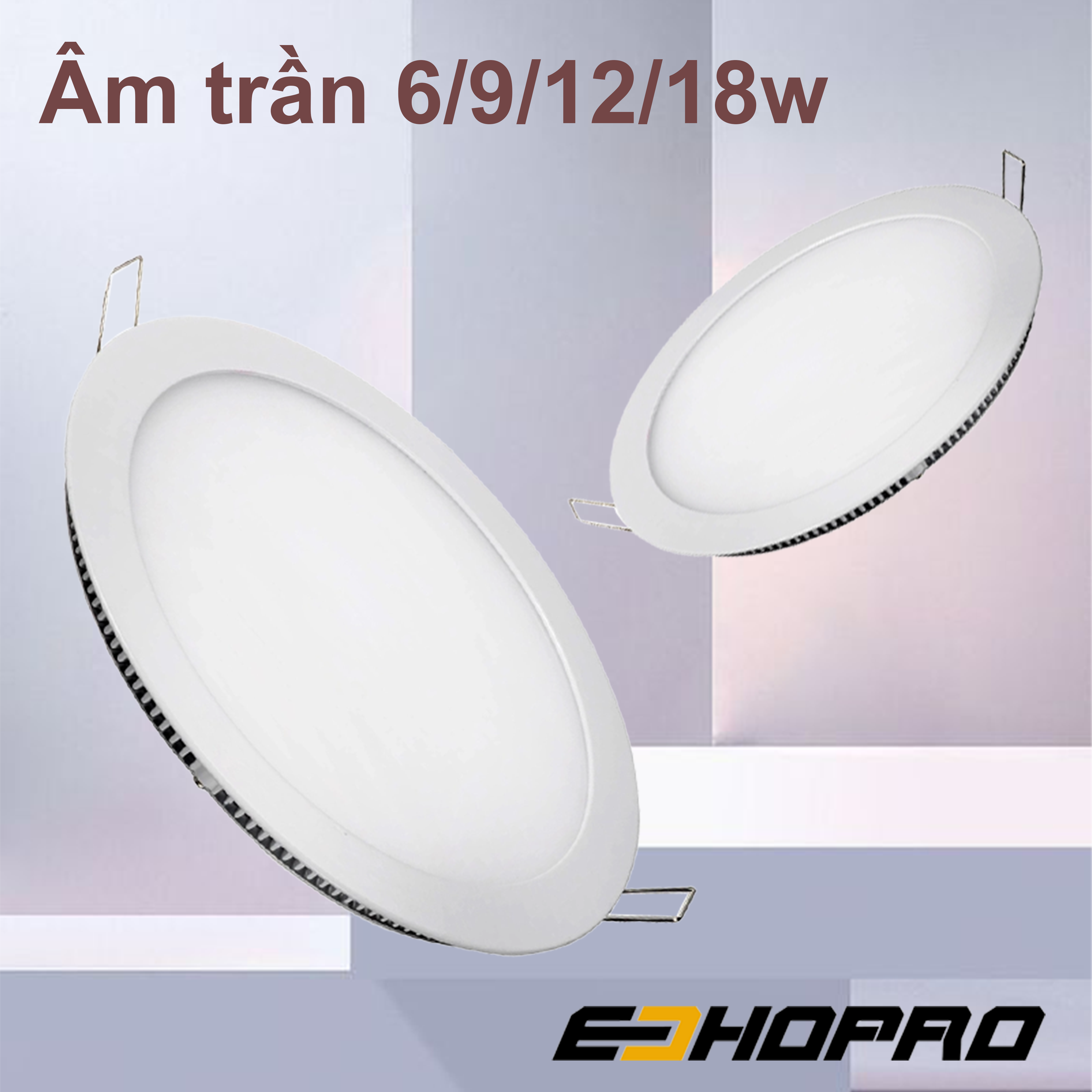 Đèn Led âm trần siêu mỏng 6w 9w 12w 18w ánh sáng trắng, vàng