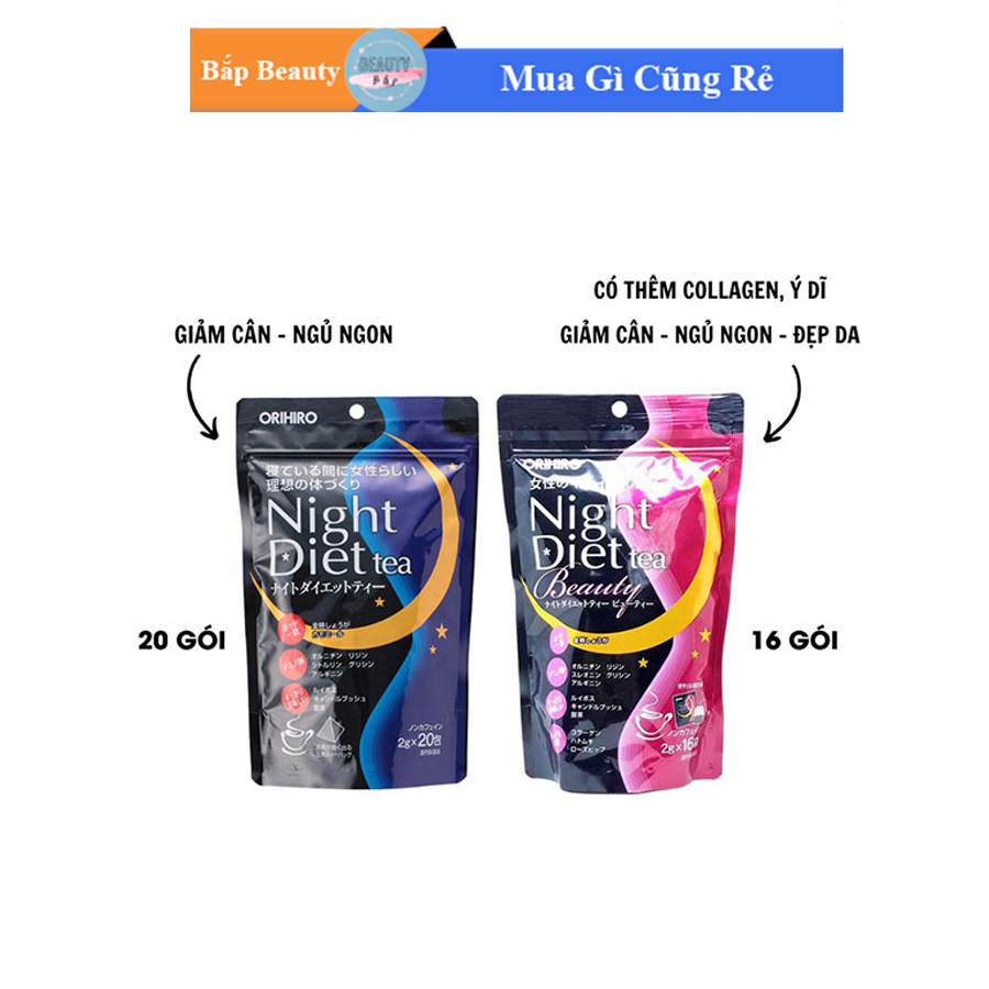 Trà giảm cân đẹp da ban đêm Orihiro Night Diet Tea Beauty Nhật Bản
