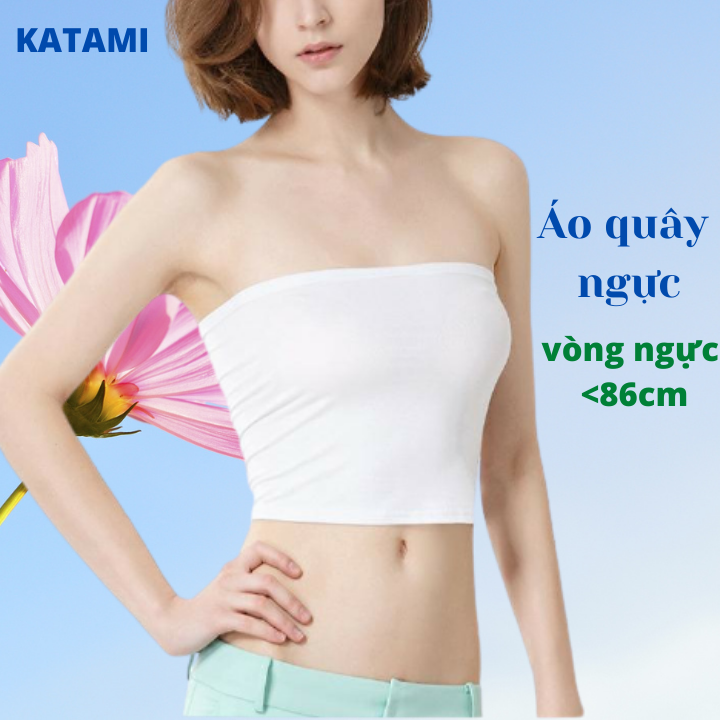 Áo quây ngực không dây croptop trơn có thun ngang phía trên chống tụt Takami AC01
