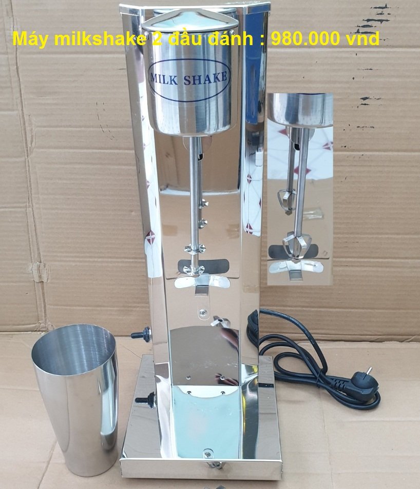Máy đánh bọt sữa lắc trà sữa milkshake loại 2 đầu đánh