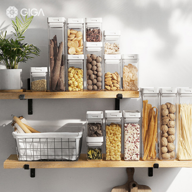 GIGA Hộp đựng ngũ cốc bằng nhựa không chứa BPA có nắp đậy kín an toàn giữ nhà bếp gọn gàng - intl