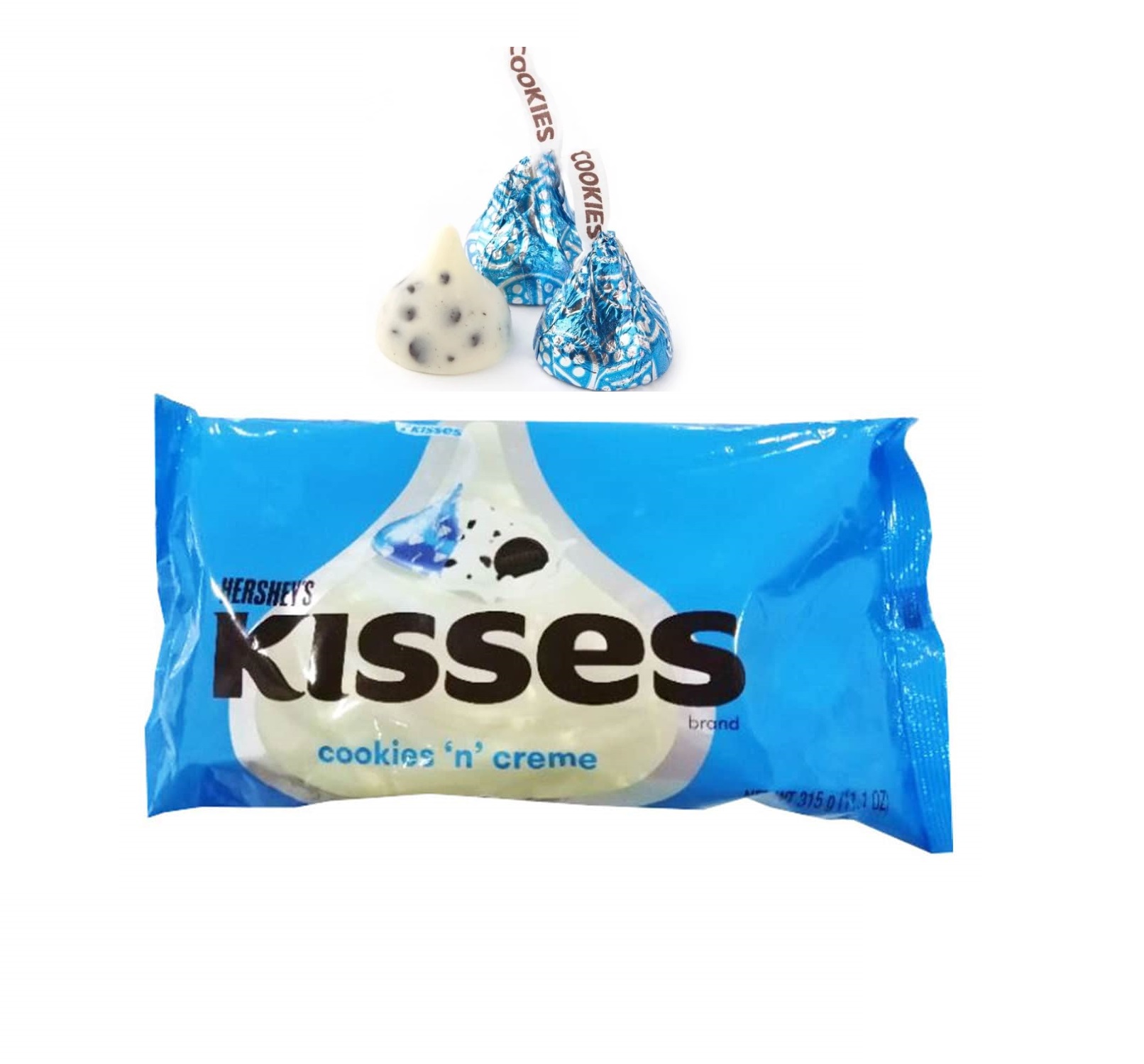 Kẹo Socola Hershey kisses Cookies Creme Gói 315g - Socola Ú - socola kisses