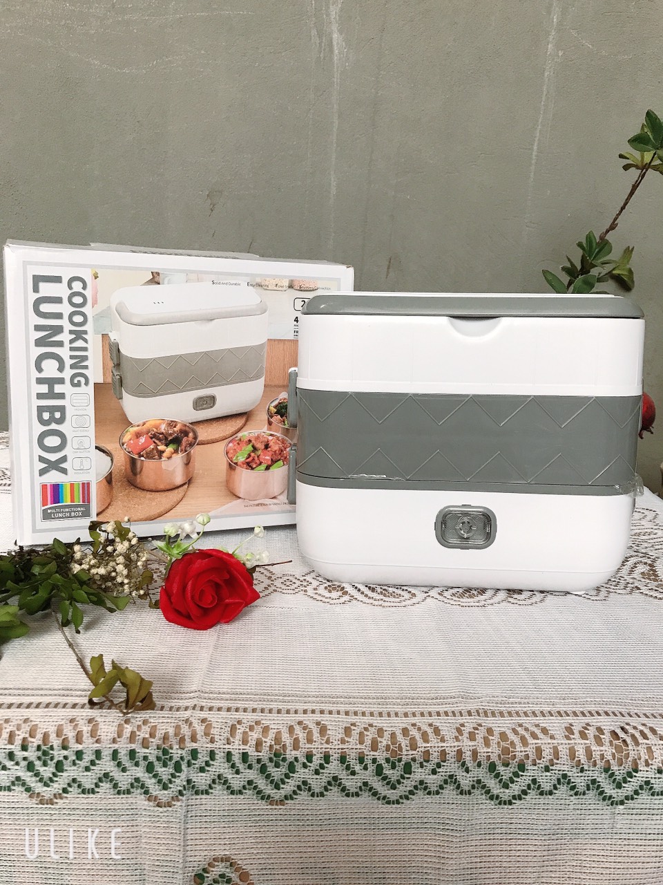 Hộp ủ cơm 2 tầng 4 ngăn cắm điện, hộp hâm nóng nhanh