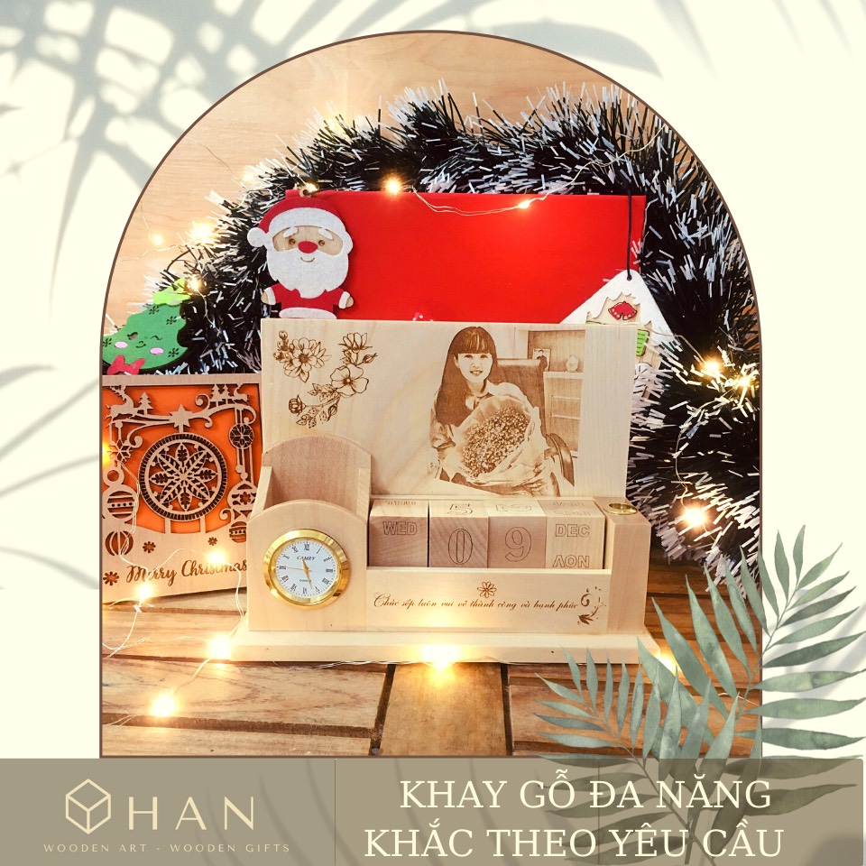 Khung tranh gỗ đa năng khắc hình ảnh, thông điệp theo yêu cầu