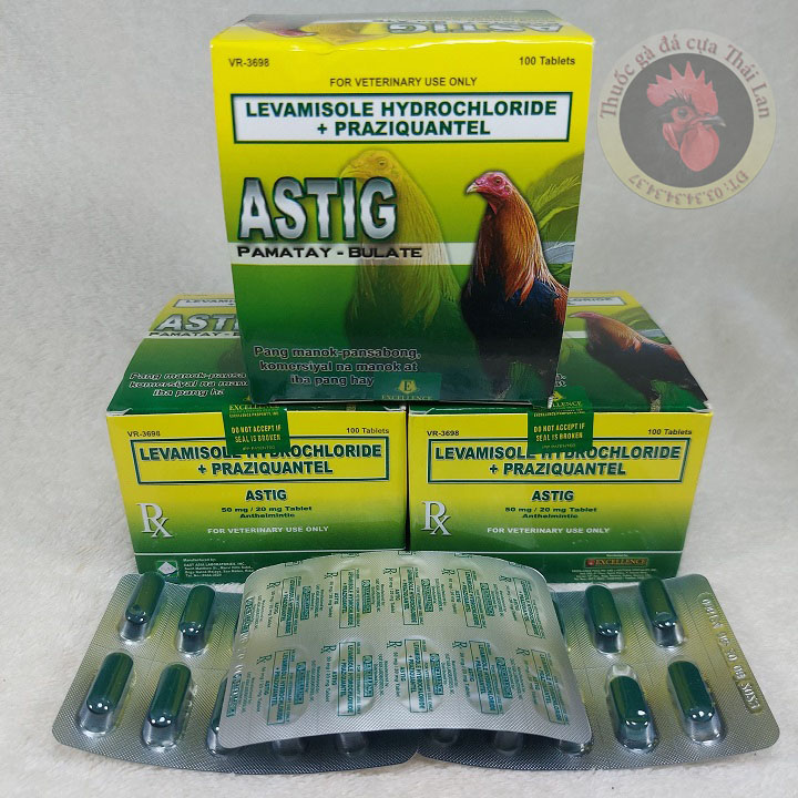 [HCM]thuốc xổ lãi cho gà đá philippine - ASTIG - 1 vĩ / 10 viên