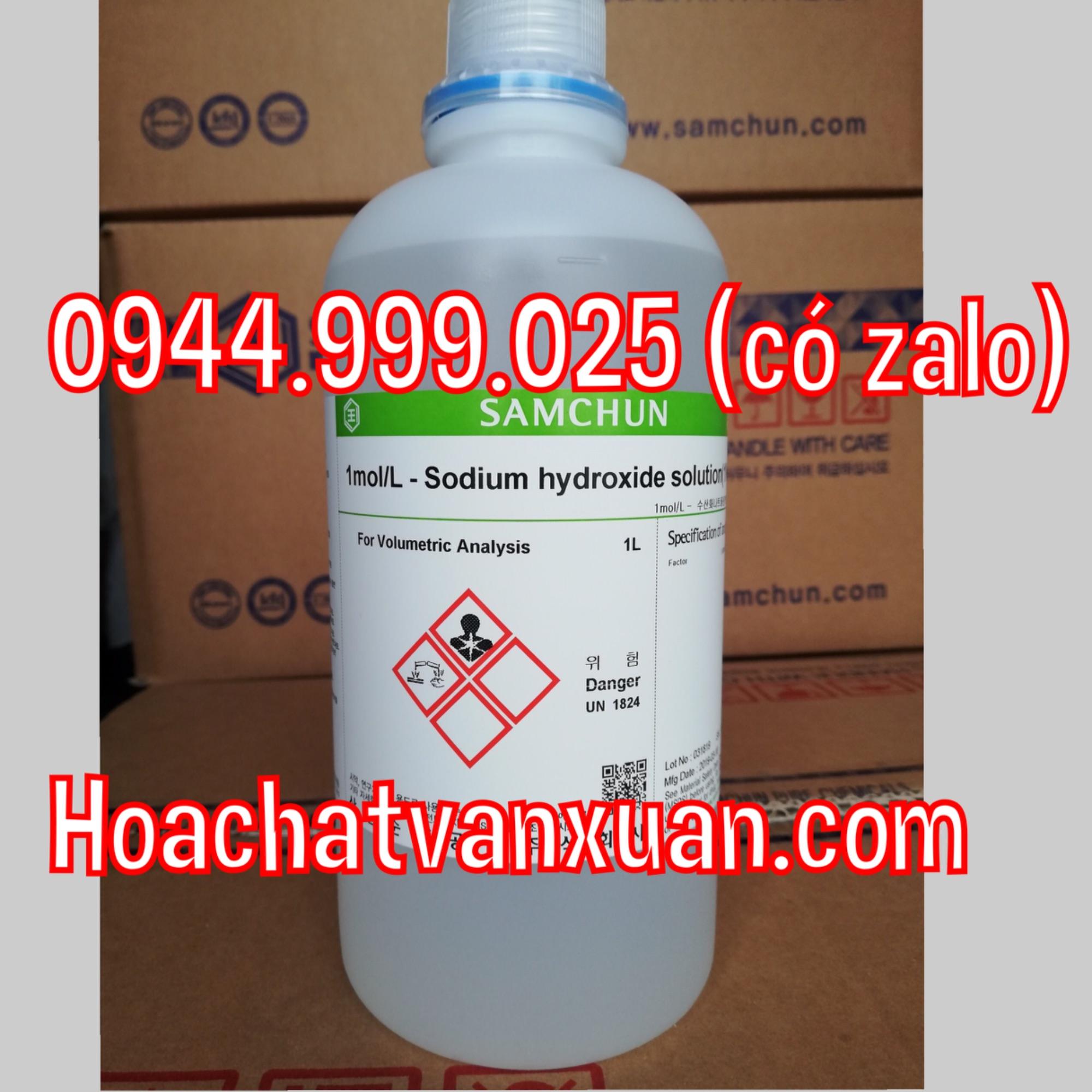 1 mol/lit Sodium hydroxide solution 1N dung dịch chuẩn NaOH 1N Samchun Hàn Quốc chai 1 lít S0596 1mol/l