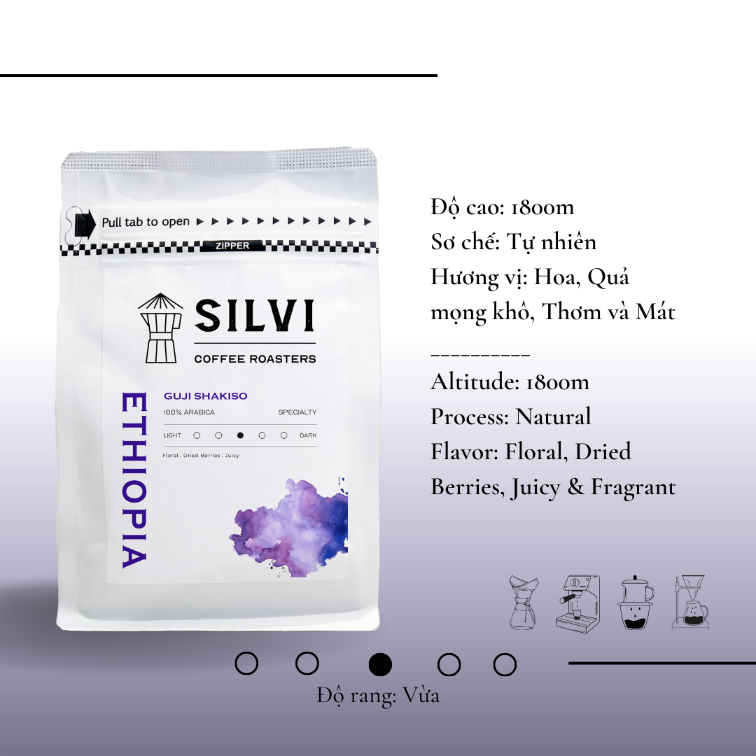 Cà phê pha máy Ethiopia Guji Shakiso cà phê đặc sản