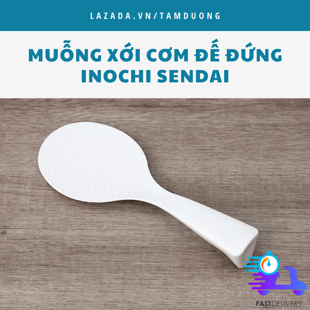Muỗng (vá) xới cơm đế đứng Inochi (Giao màu ngẫu nhiên) [HCM-Giao hoả tốc 2h]