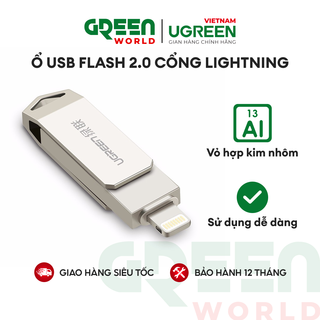 Ổ USB Flash 2.0 dành cho iPhone và iPad  32G UGREEN US200 30616 - Hãng phân phối chính thức