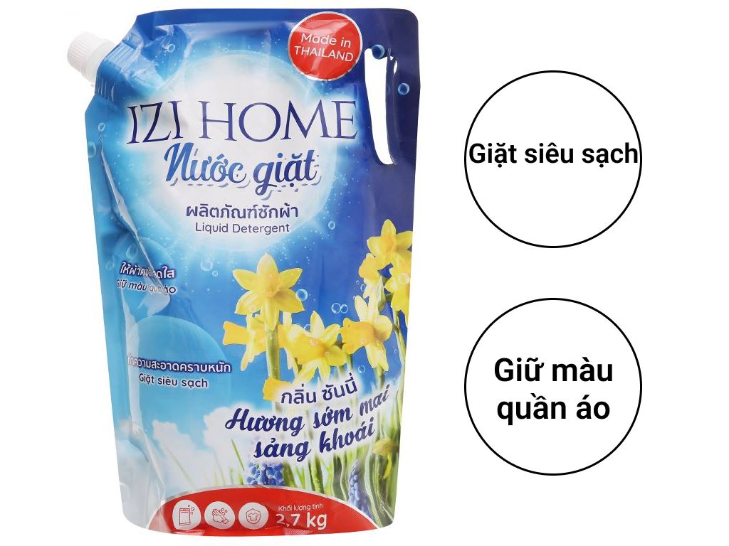 Nước giặt izi home hương sớm mai túi 2.7kg/túi