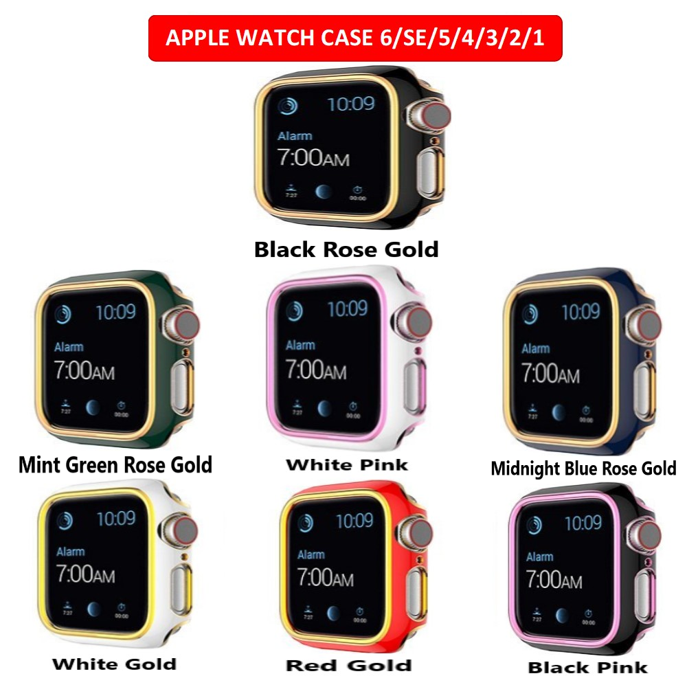 Ốp Nhựa PC Bảo Vệ Viền Cho Đồng Hồ Thông Minh Apple Watch Series 7 / 6 / SE / 5 / 4 / 3 / 2 / 1 Đủ Size 38mm / 40mm / 41mm / 42mm / 44mm / 45mm.
