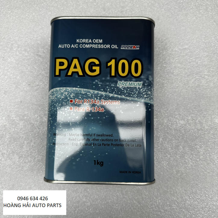 Dầu lạnh PAG 100 DW. Dầu lạnh cho hệ thống điều hòa ô tô. Can 1kg hàng PAG Hàn Quốc