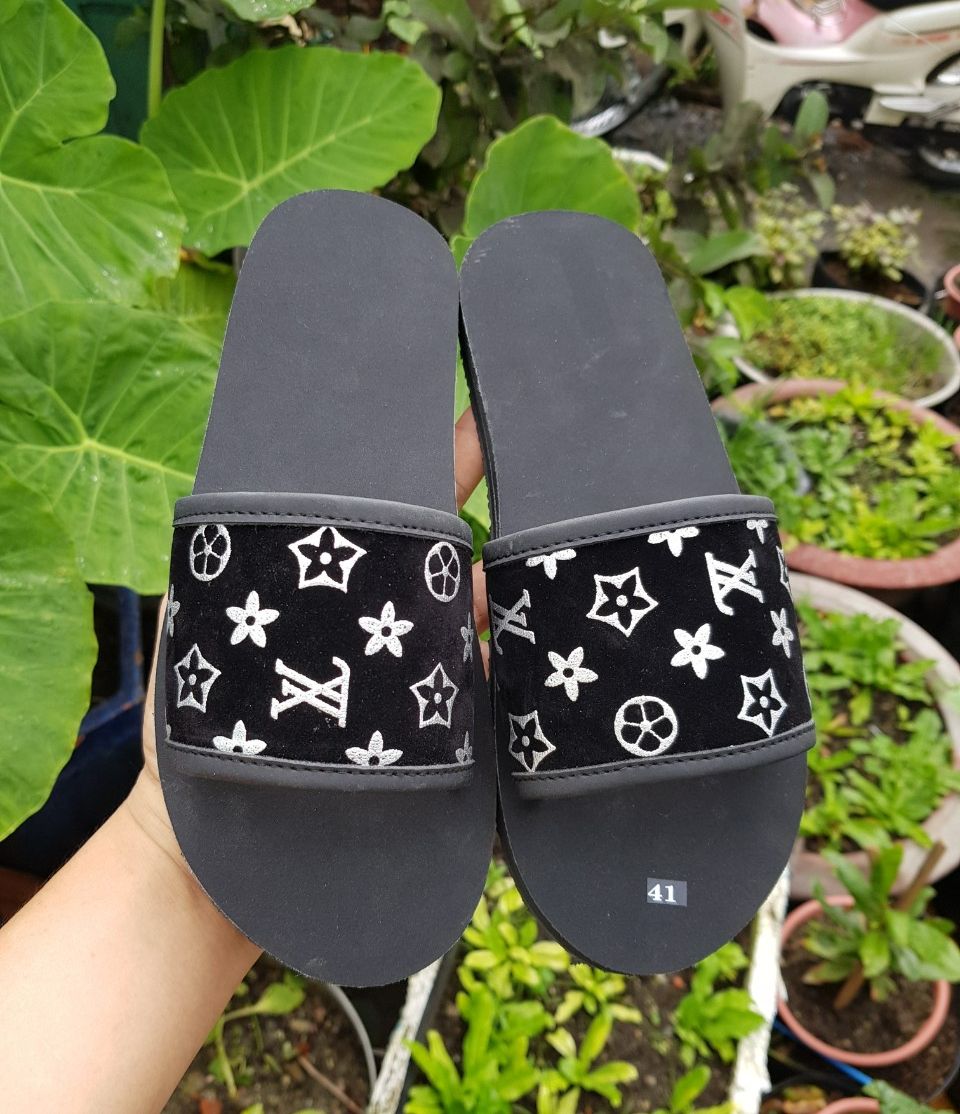 dép quai ngang nam và nữ ( đế đen quai vl viền đen ) size từ 34 đến 43