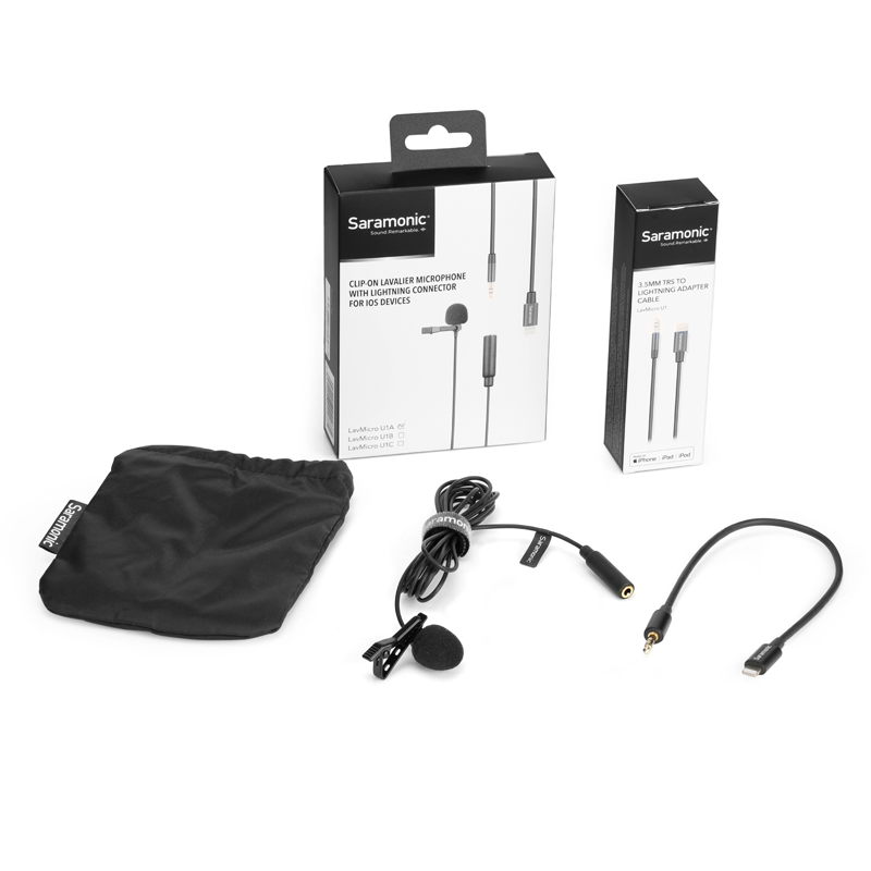 Micro thu âm cài áo có dây cổng Lightning chuẩn MFi cho điện thoại Iphone | Saramonic Lavmicro U1A