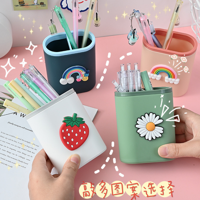 Ống cắm bút 2 ngăn nhiều hình cute - MiuSua