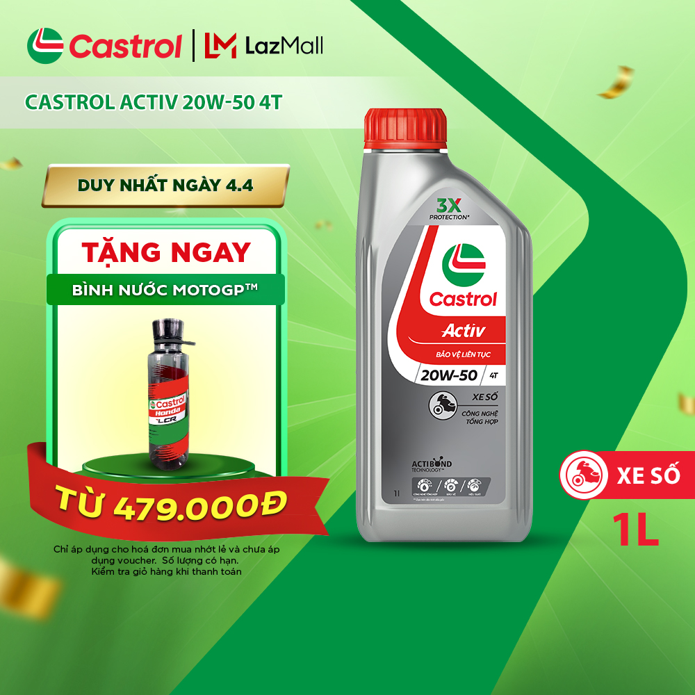 Dầu nhớt xe số CASTROL ACTIV 4T 20W-40 (1L)