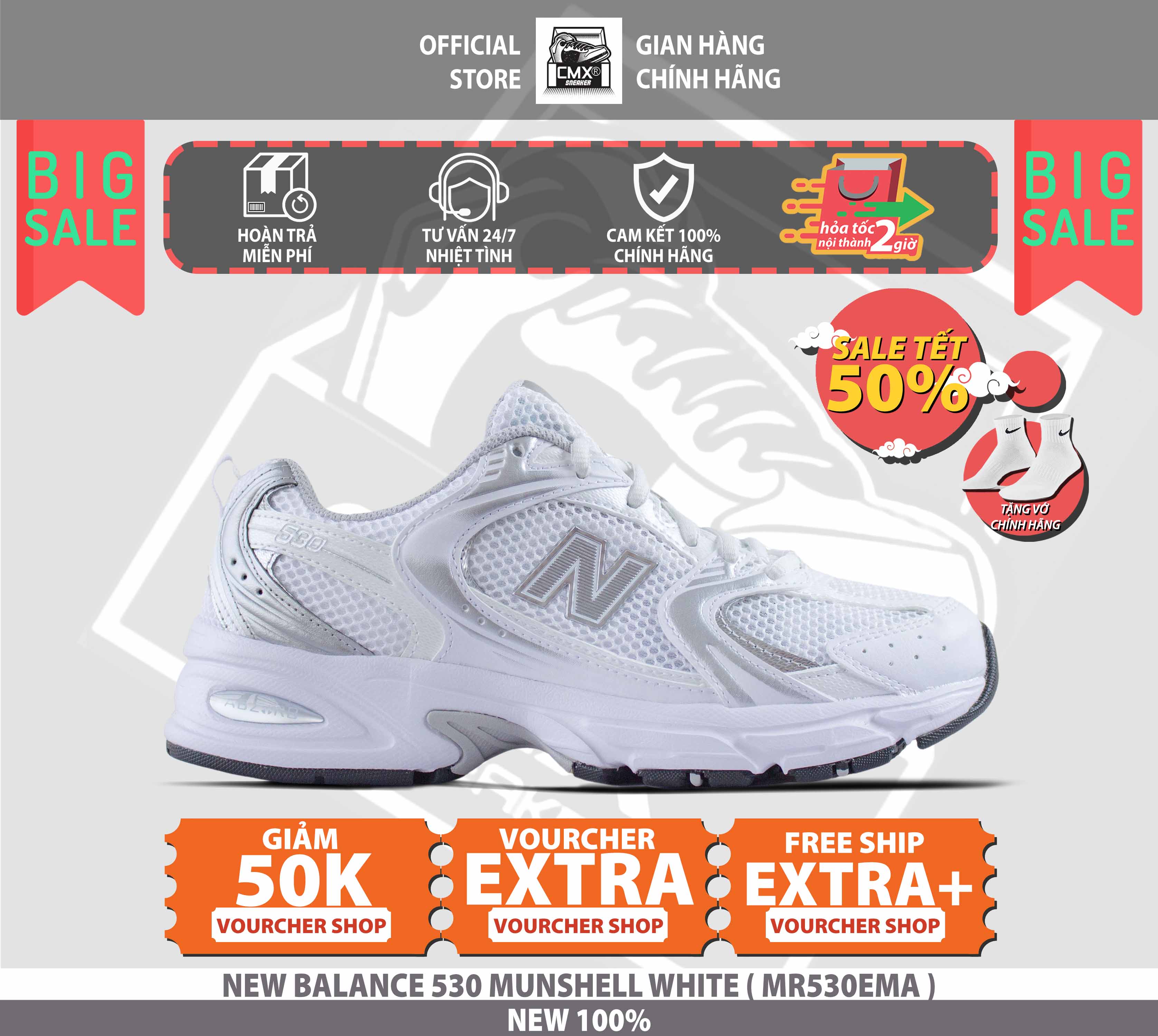 😘 giày new balance 530 'munsell white ' - hàng chính hãng 100%