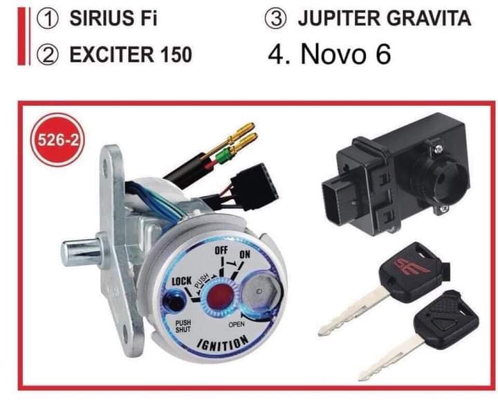 Ổ khóa chống trộm Jupiter Fi, Sirius Fi, Exciter 150cc dòng 2 cạnh mặt đèn led, chống trộm siêu cấp, chống dắt xe, tìm xe trong bán kính 50m