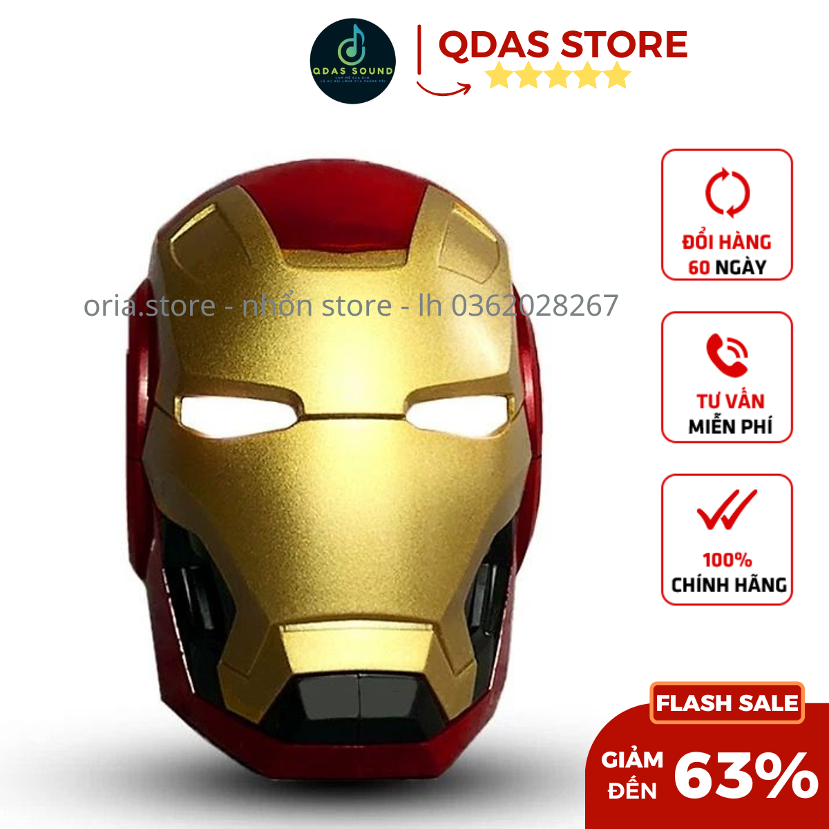 Loa bluetooth iron man Loa bluetooth người sắt hỗ trợ usb thẻ nhớ bảo hành 24 tháng