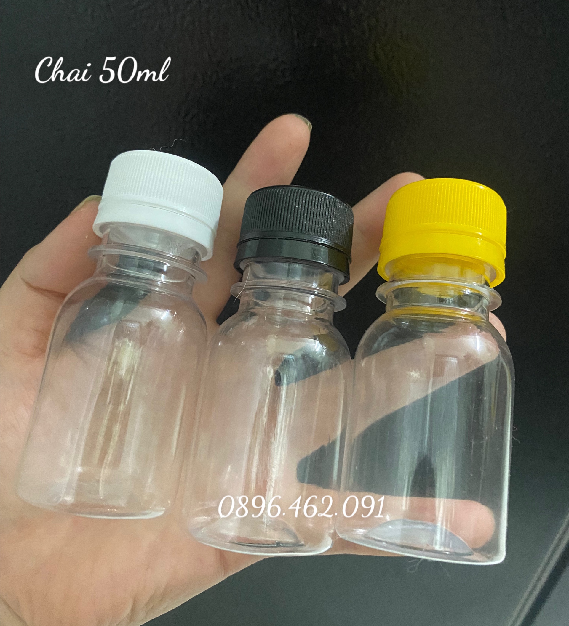 Combo 100 chai trà sữa 50ml-100ml nắp đủ màu