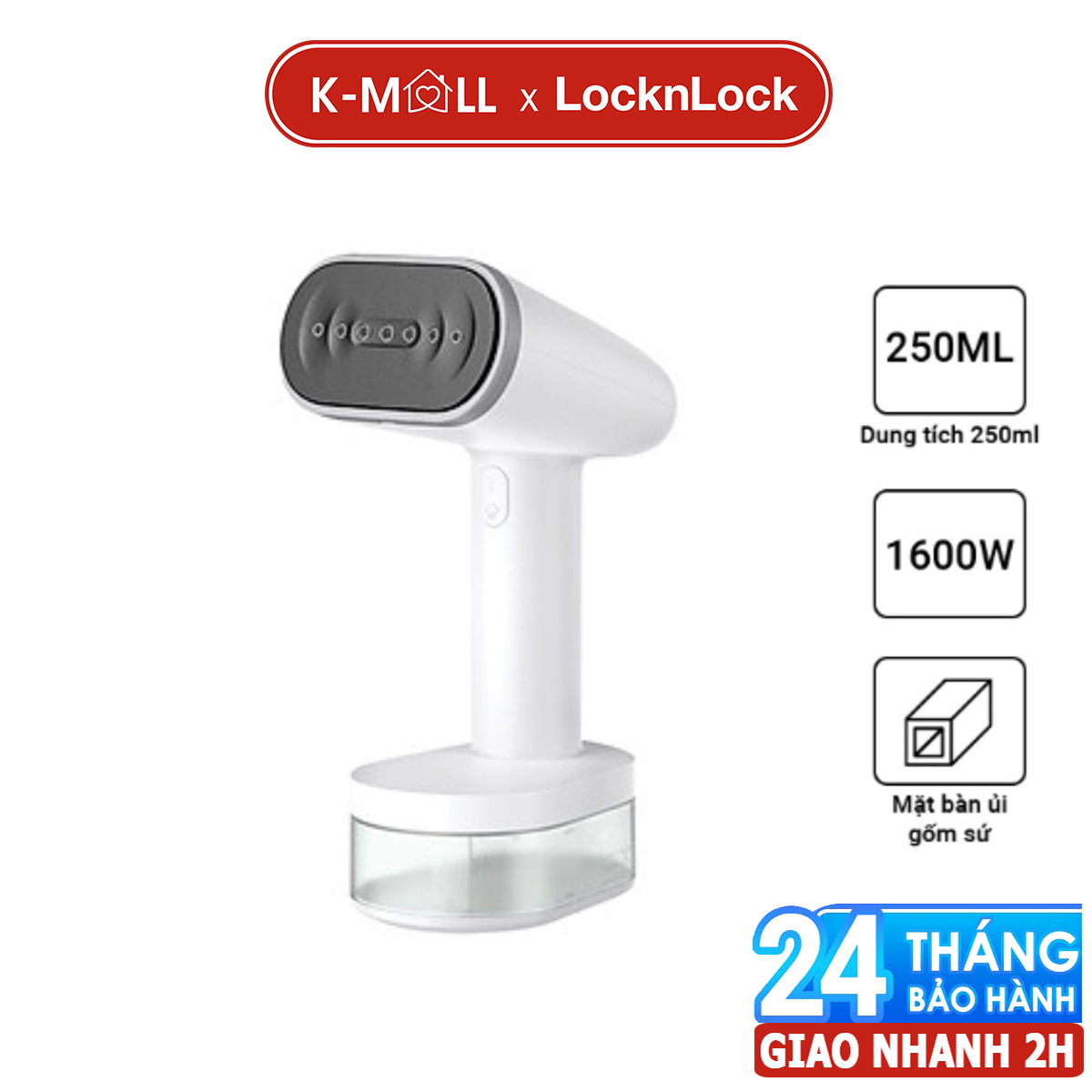 Bàn là bàn ủi hơi nước locknlock cầm tay mini phun hơi màu trắng nhỏ gọn tiện lợi eni223wht eni223 - hàng chính hãng - k-mall