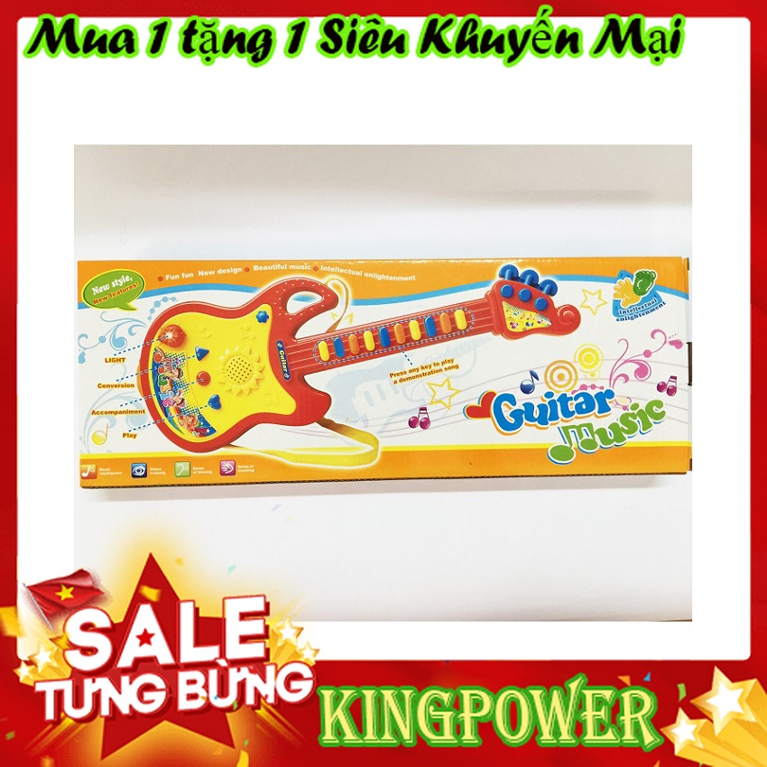 Đồ Chơi Đàn Ghita Có Mic 719 - Màu Xanh Đỏ Lựa Chọn, Kích Thước Lớn Cho Bé Đeo Tập Làm Ca Sĩ, Phát Nhạc Vui Nhộn, Mic Sử Dụng Để Hát - Đàn Đồ Chơi, Đàn Kèm Mic