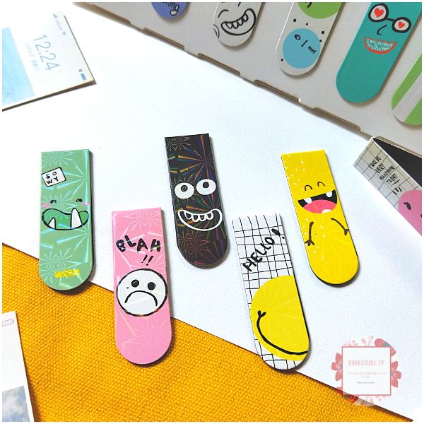 Combo 5 Bookmark Nam Châm Đánh Dấu Sách - Smile (Mẫu Ngẫu Nhiên)