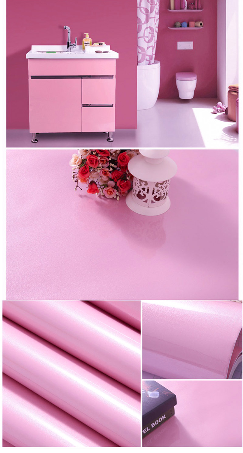 [HCM]Giấy dán tường decal - màu hồng trơn - có sẵn keo mặt sau - khổ 12m