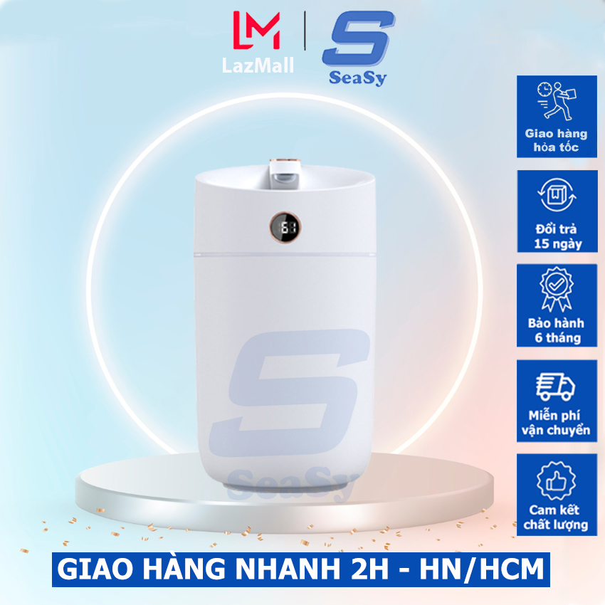 [Tặng 2 Lõi Hút Ẩm] Máy Phun Sương nano tạo ẩm không khí, phòng điều hòa siêu tốt, Máy Xông và Khuyếch tán Tinh Dầu, Đèn Xông Tinh Dầu SeaSy SS12 tích hợp đèn ngủ, phun liên tục 20h và tự ngắt khi hết nước dung tích 3 lít
