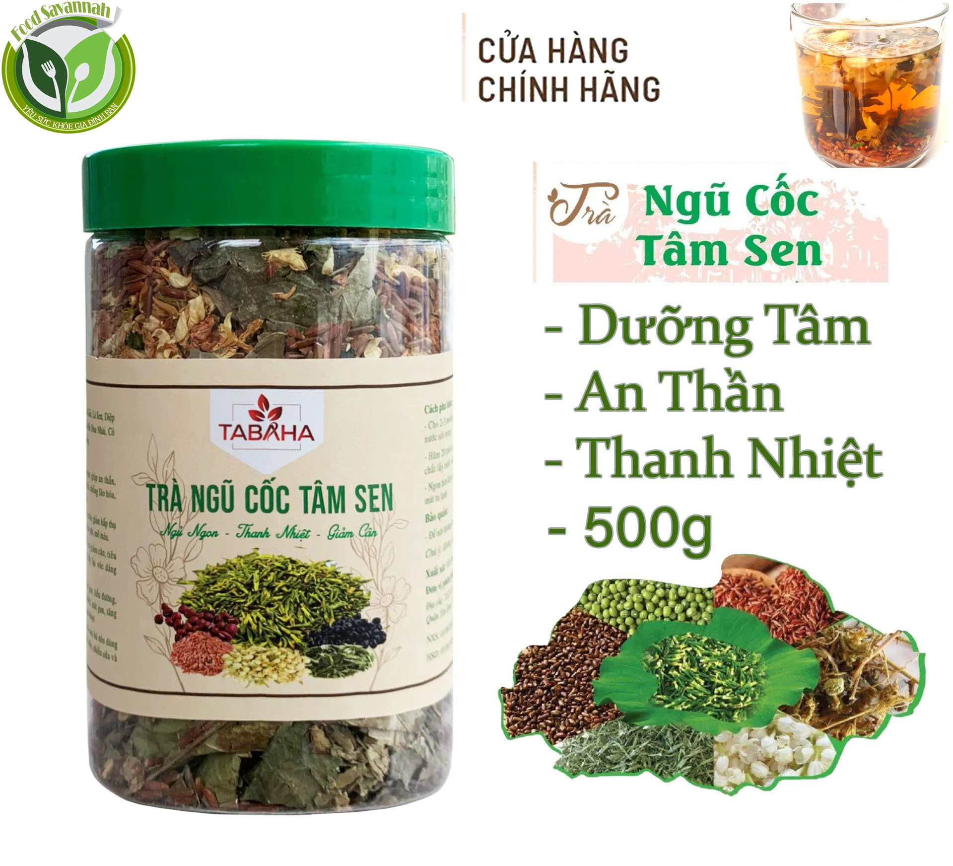 [ HÀNG CHUẨN ] Trà Ngũ Cốc Tâm Sen Chất Lượng Cao - Giá Cực Rẻ -  Hũ 500g Gồm 9 Thành Phần, Thơm Ngon, Thức Uống Thanh Nhiệt, Giúp Ngủ Ngon, Mát Gan, Hỗ Trợ Cách Giảm Cân An Toàn, Ngon Như Trà Hoa Cúc/ Trà Ngũ Cốc Gạo Lứt, ATVSTP