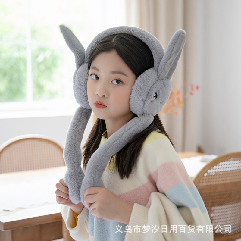 Bông Chụp Tai Giữ Ấm Mùa Đông Hình Tai Thỏ Cử Động Dễ Thương Cho Cả Nam Và Nữ Ở Mọi Lứa Tuổi