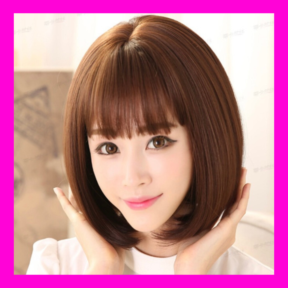 TẶNG LƯỚI - Tóc giả nữ nguyên đầu sợi tơ CÓ DA ĐẦU - TG53
