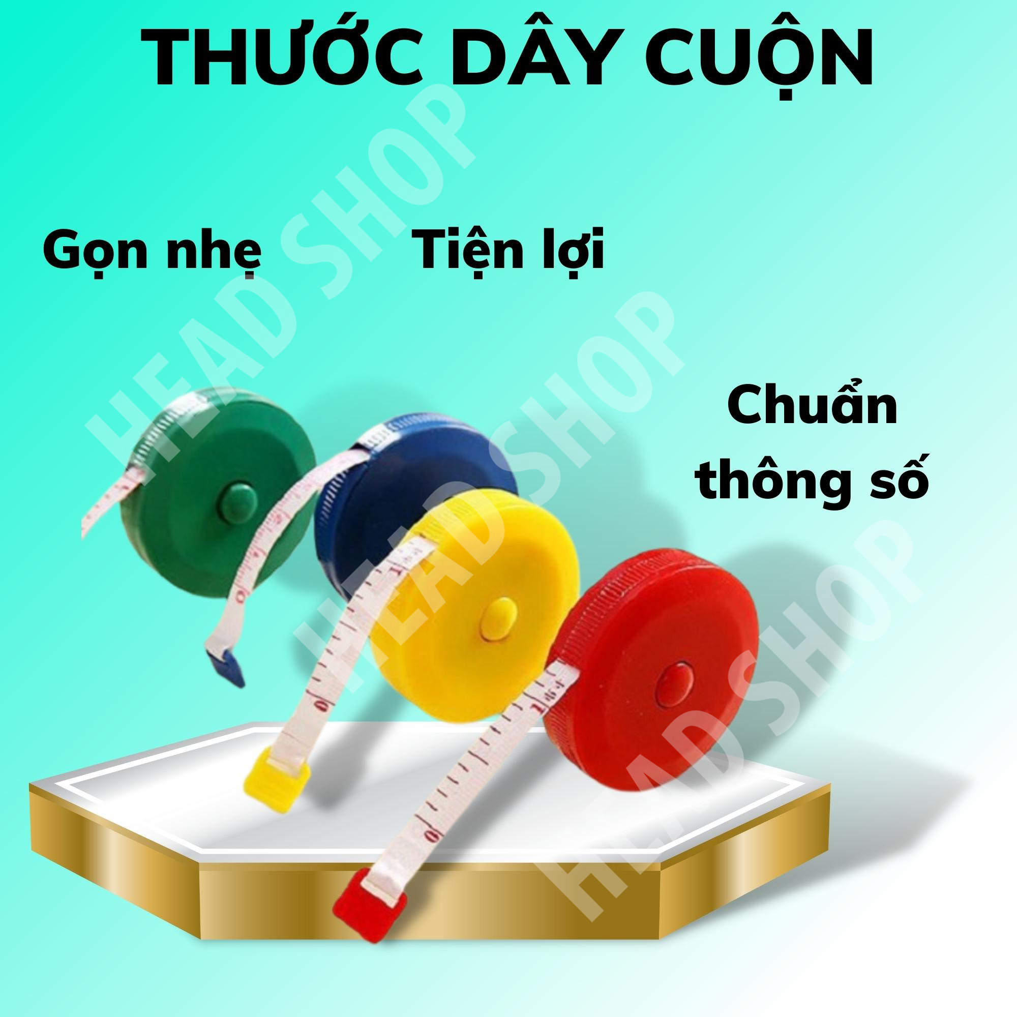 Thước dây 1,5m đo vòng eo, chiều cao, quần áo nhỏ gọn TD15 HEADSHOP
