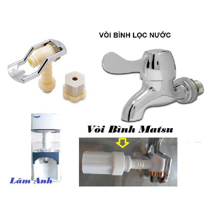 Vòi bình nước lọc, bình lọc matsu dành cho các bình lọc nước phổ thông