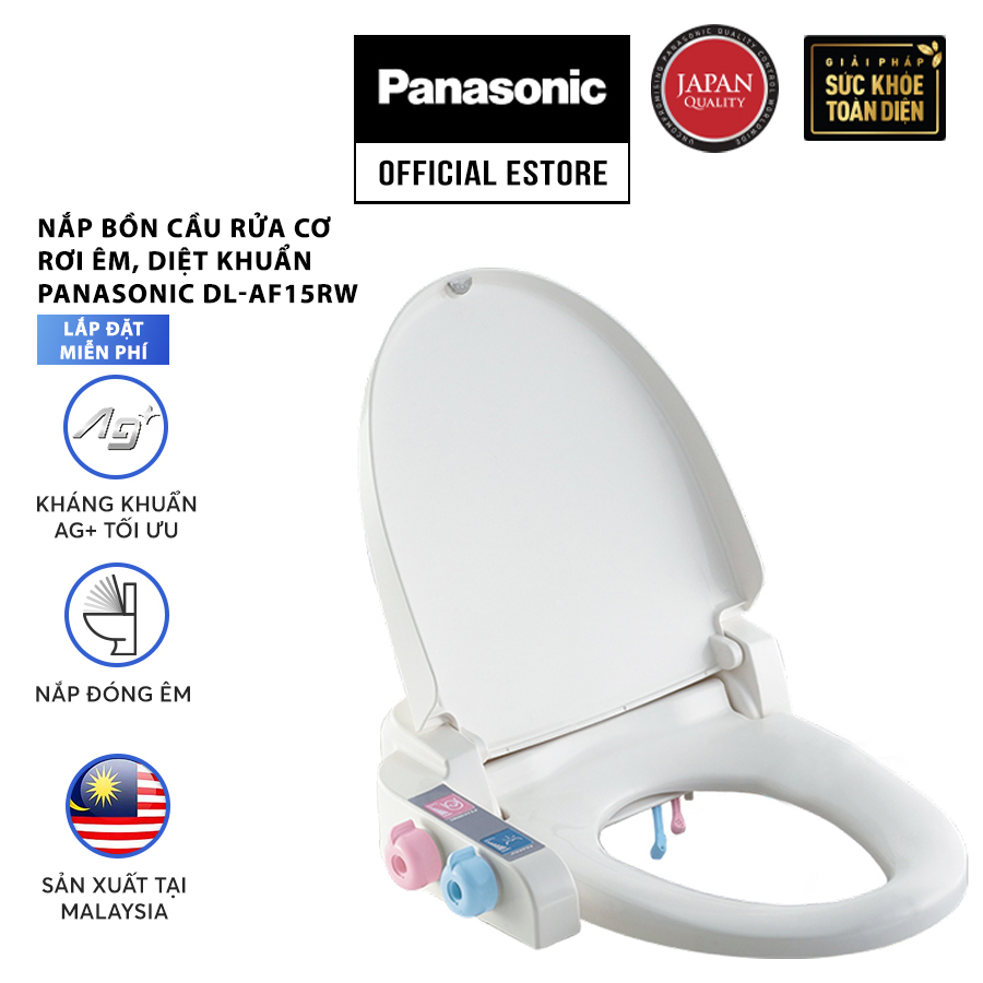 [Trả góp 0%] [Lắp đặt toàn quốc] Nắp bồn cầu rửa cơ rơi êm, diệt khuẩn Panasonic DL-AF15RW – Sản xuất tại Malaysia - Bảo hành chính hãng 12 tháng