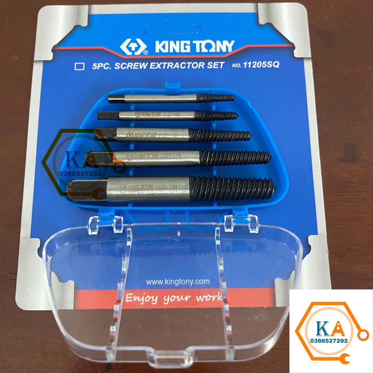 Bộ tháo ốc gãy to kingtoni 5 mũi, bộ tháo lấy ốc gãy, vặn ốc vít đầu ống nước hư gãy