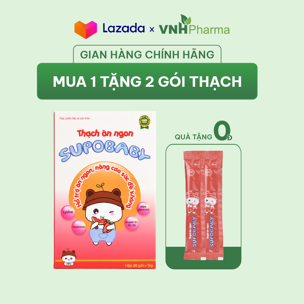 Thạch ăn ngon SUPOBABY 5IN1 giúp bé ăn ngon, tiêu hóa tốt, tăng sức đề kháng cho bé