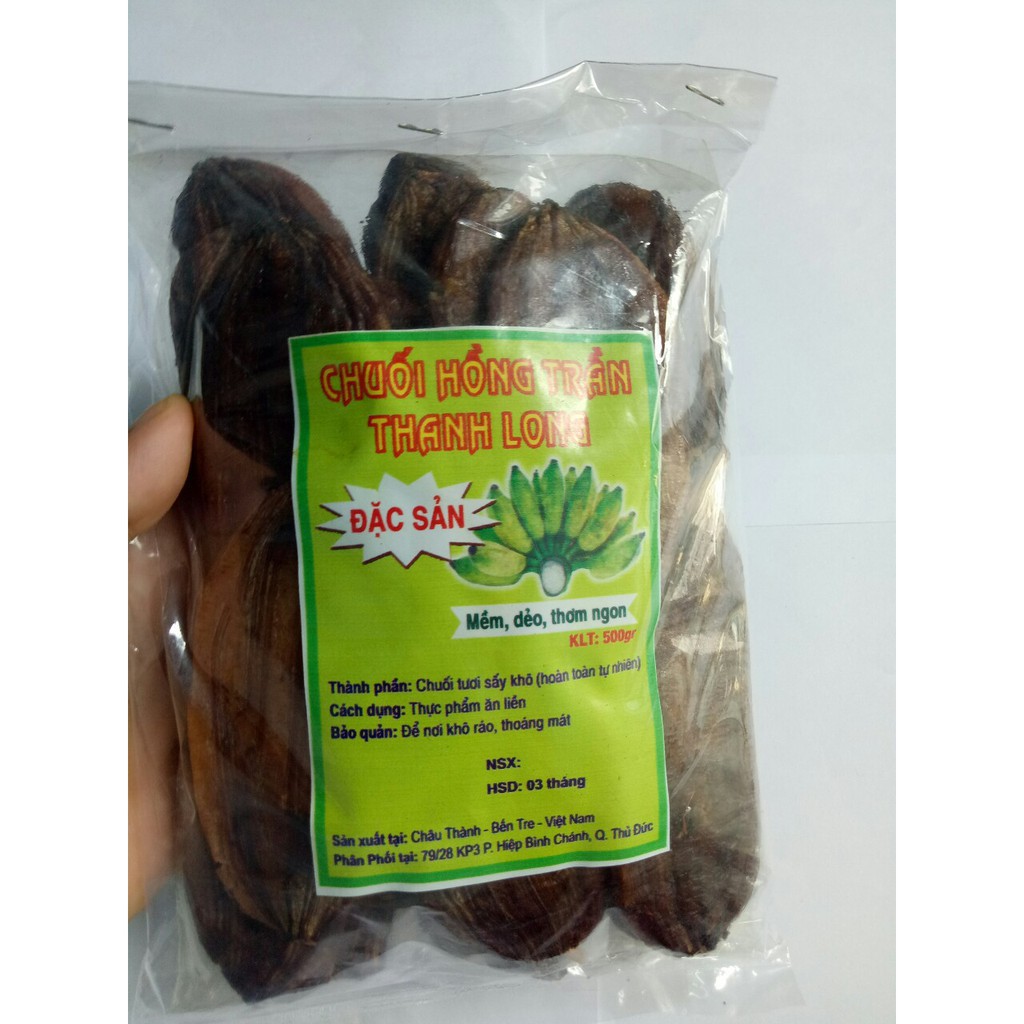 500g Chuối Hồng Trần Ép Còn Vỏ_Monhi_Food