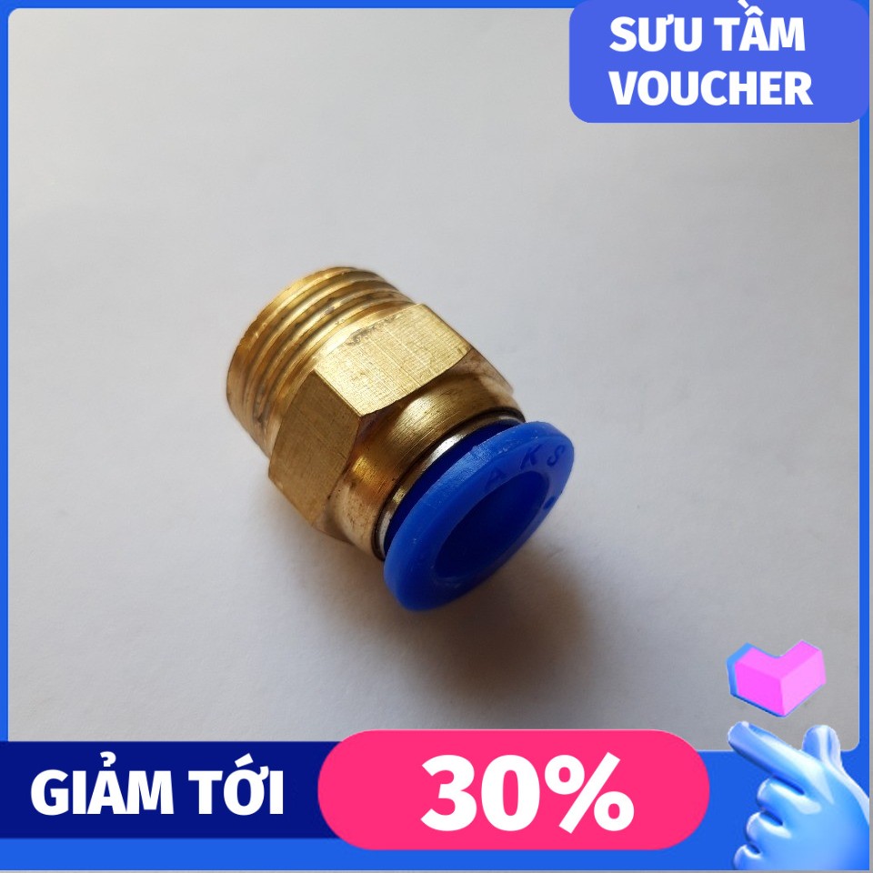Đầu nối gài ống 8mm với ren ngoài ren trong 13 17 21mm