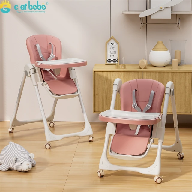 Ghế ăn dặm HONPER có thể ngả nằm điều chỉnh cao thấp có bánh xe xoay 360 ghế nệm dạ bàn ăn 2 lớp