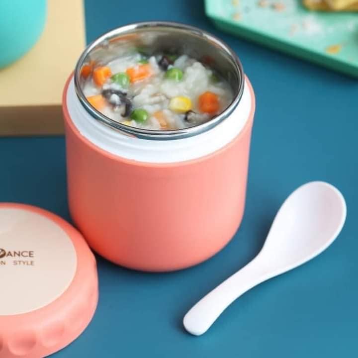 Bình ủ cháo ele 2 lớp, bình ủ cháo,tặng kèm thìa gấp gọn