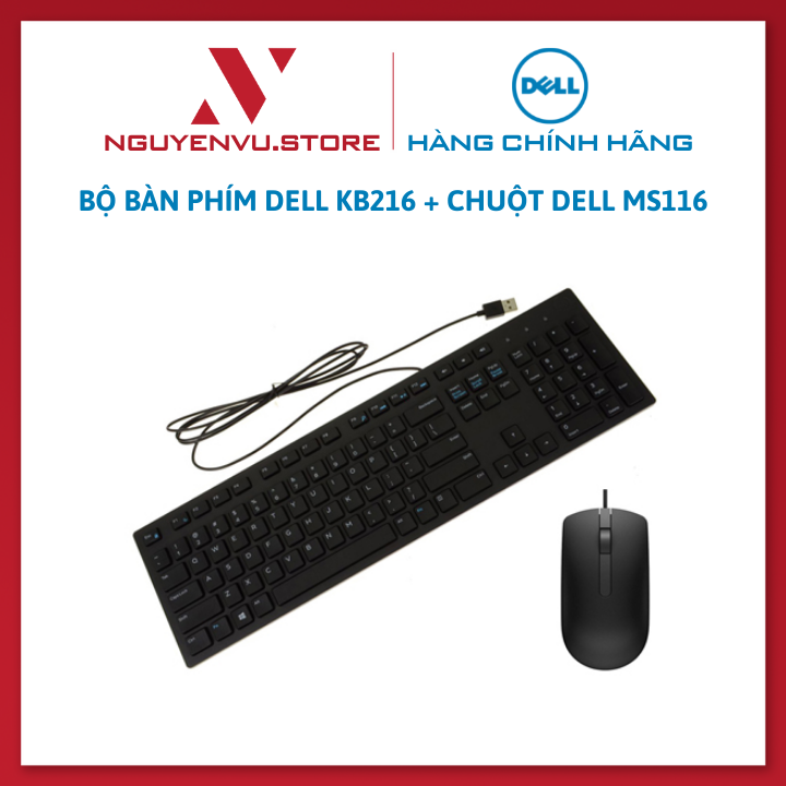 Bộ bàn phím Dell KB216 + Chuột Dell MS116 - Hàng Chính Hãng