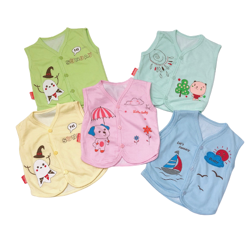 Áo gile cotton - áo ghile 2 lớp cho bé 3-8kg