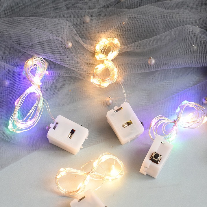 Dây Đèn Led Tặng Kèm Pin Đèn Led Đom Đóm Fairy Light Decor Trang Trí Quấn Cây Noel Tiệc Tùng Halloween AG13