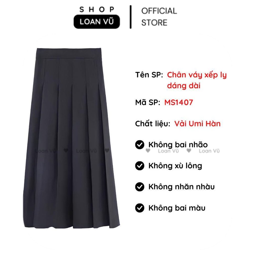 Chân váy xếp ly dáng dài - ms516