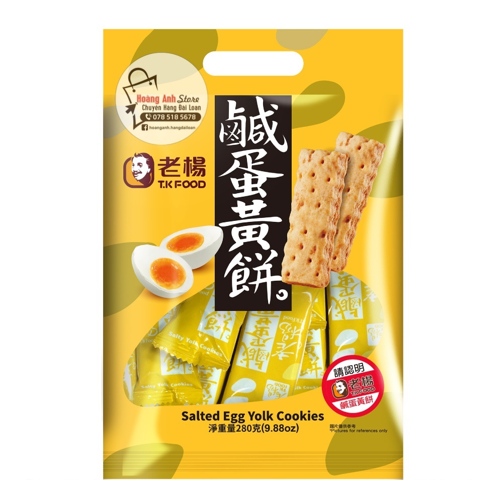 Bánh quy trứng muối Đài Loan TK Food bịch 230g