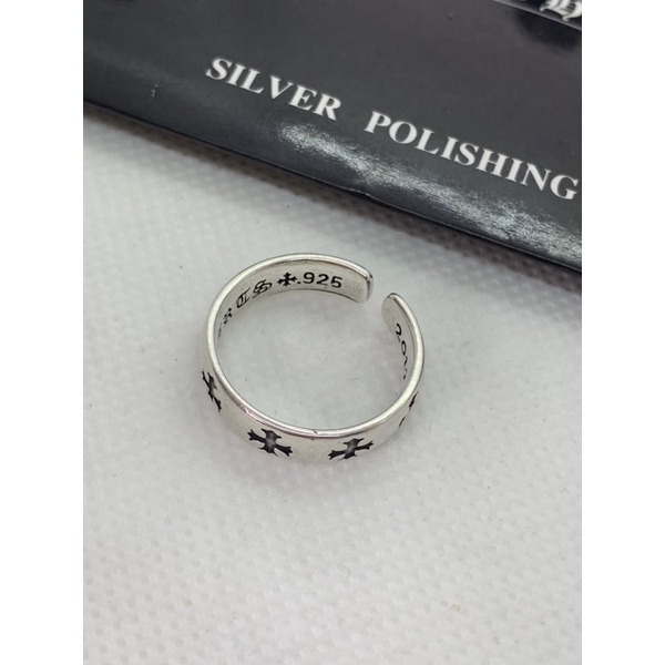 Nhẫn Unisex Chrome Heart Cross mạ bạc 925 cao cấp.
